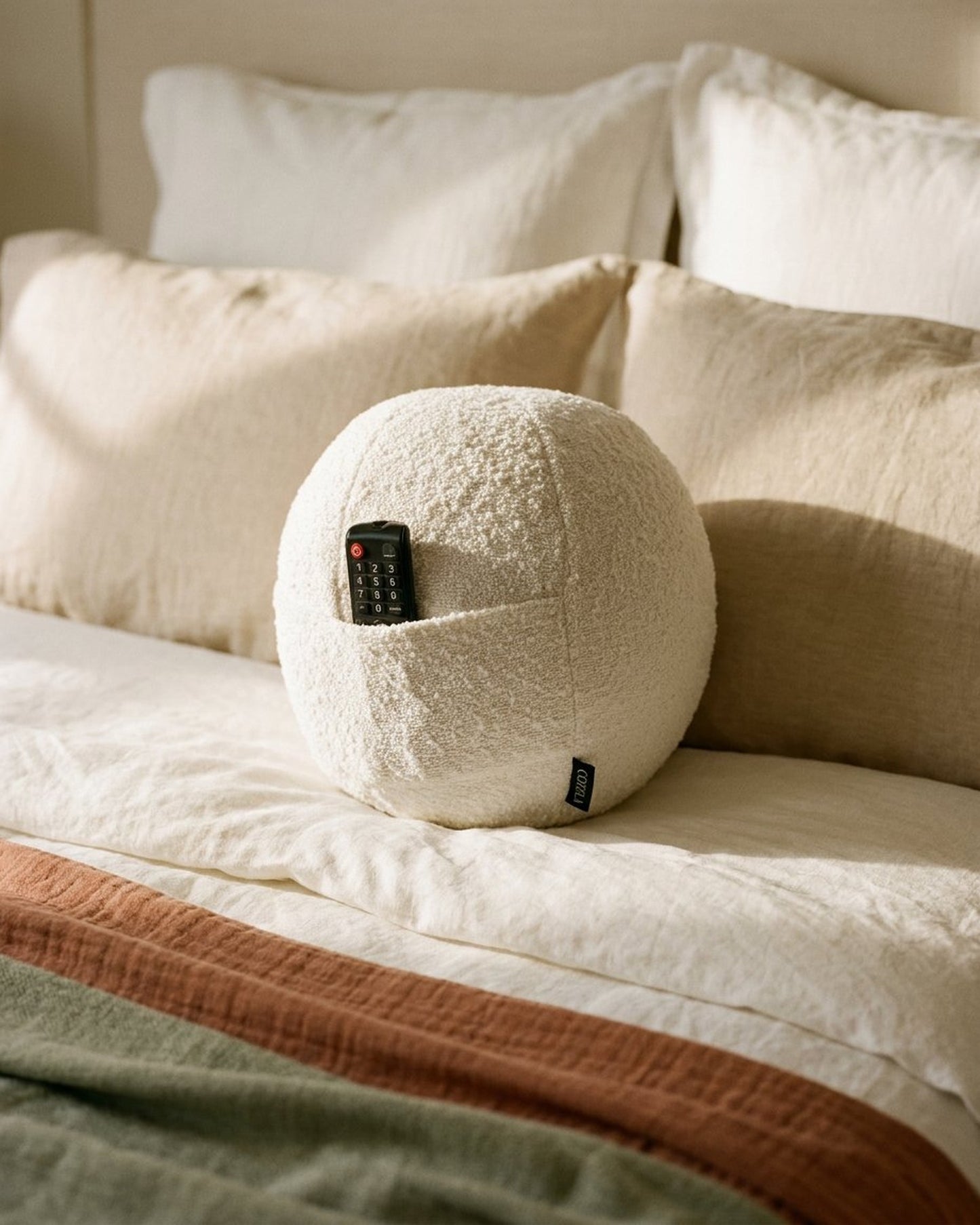 premium bouclé throw pillow COZELA