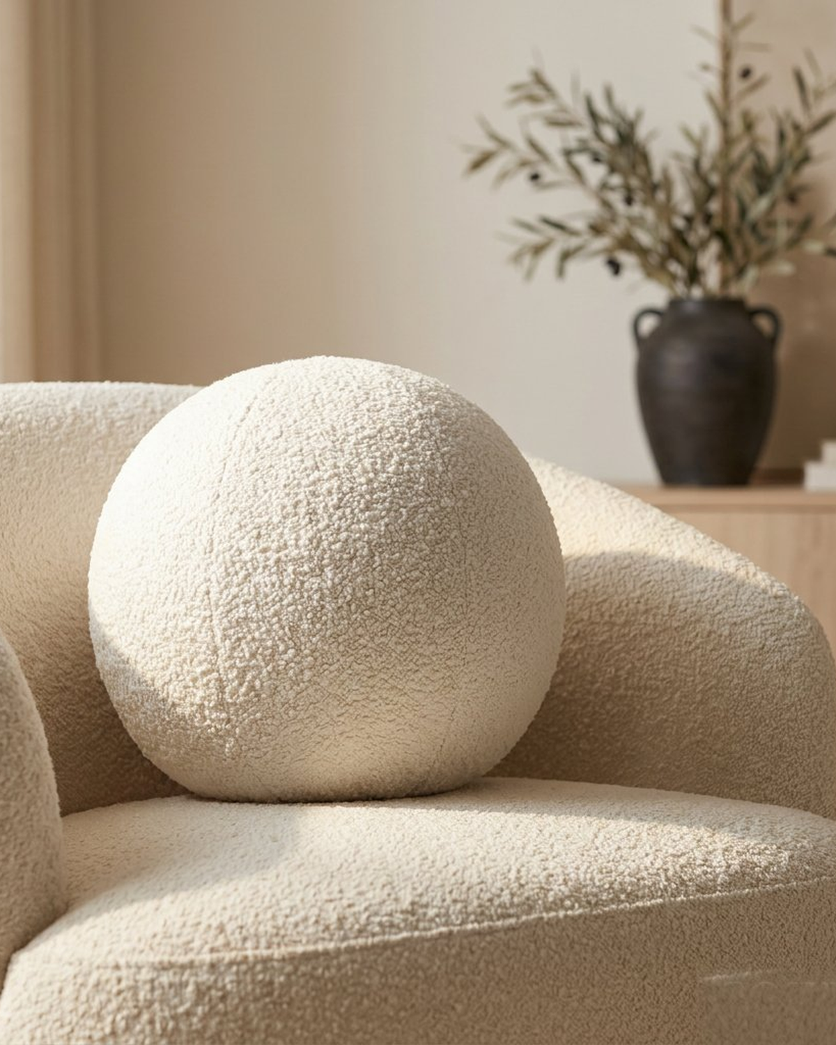 Orb White Bouclé