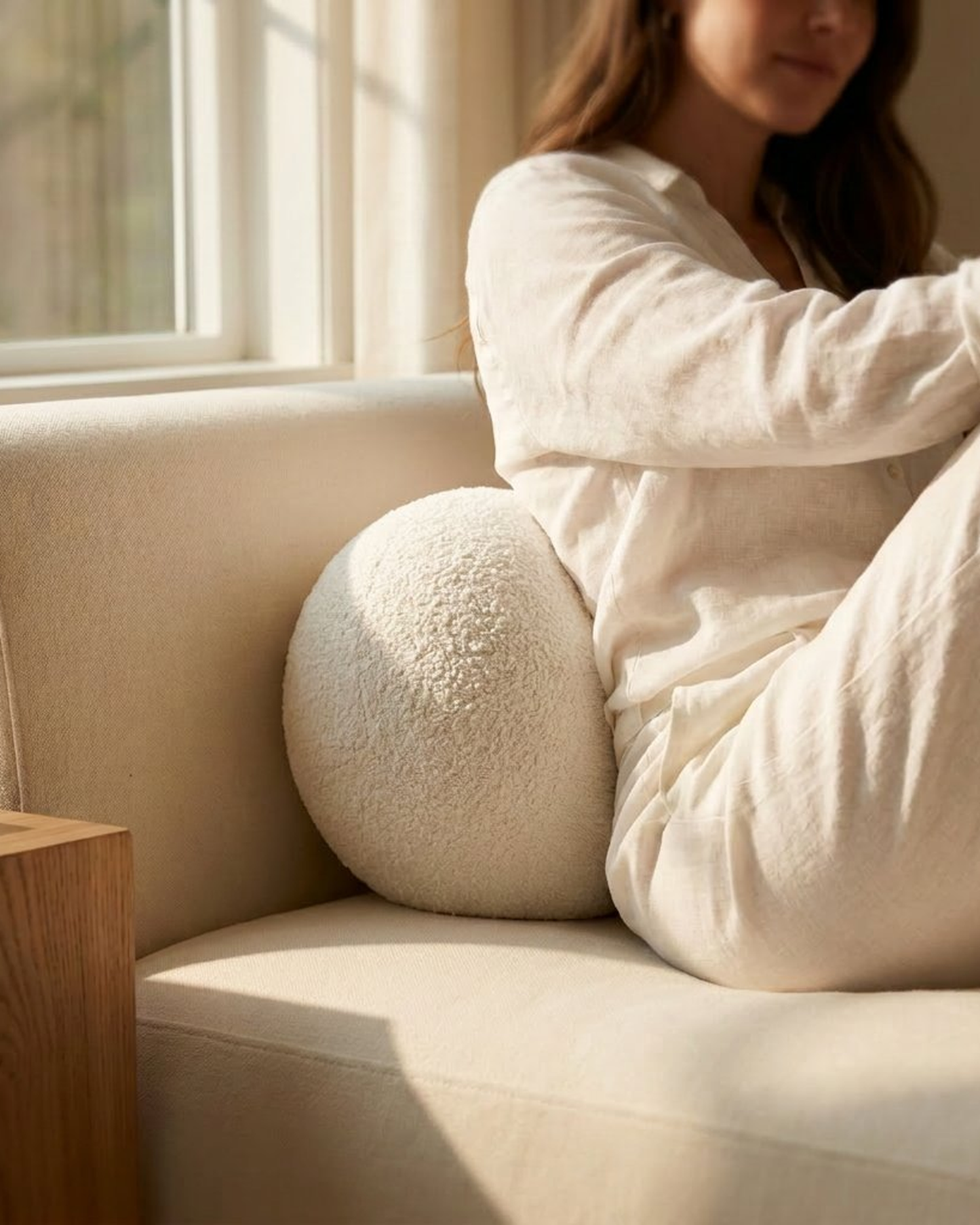 premium bouclé throw pillow COZELA